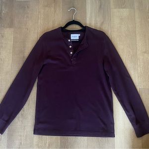 Thrifted Dark Red Goodfellow Henley Long Sleeve